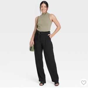A New Day High Straight Relaxed Fit Pants Pleated Trousers 🤍